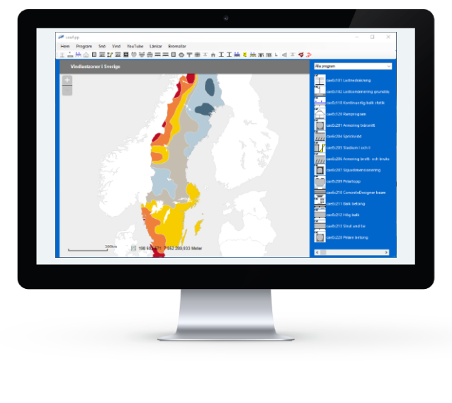 Computer monitor showing application
